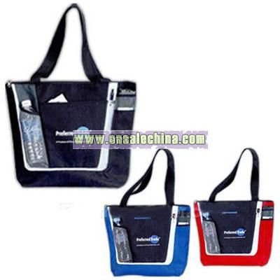 Trade Show/meeting Tote Bag Features a Zippered Main Compartment