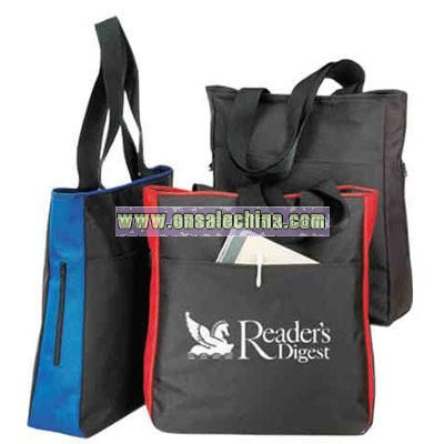 Blank Poly Side Zippered Tote Bag