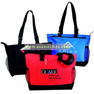 Promotional Zippered 600 Denier Polyester Tote Bag