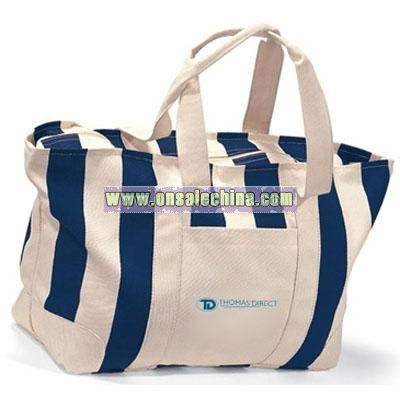 Large Striped Canvas Tote