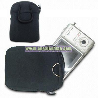 Neoprene Camera Bag with zipper Closure and Metal D-ring on the Top