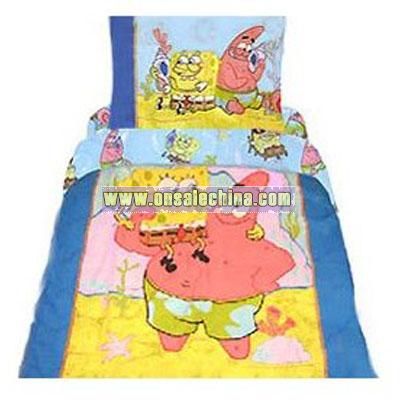 Spongebob Squarepants & Patrick - 3pc Toddler/Crib Comforter-Quilt Bedding Set