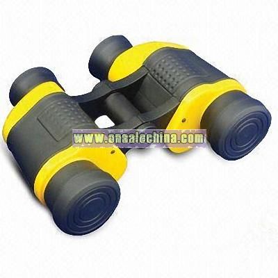 Binoculars with Black Rubber Cover and Ruby Objective Lens