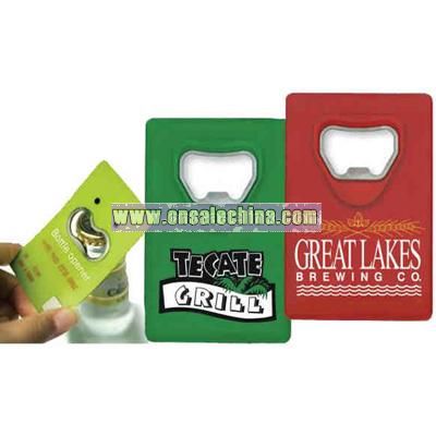 Credit card style bottle opener