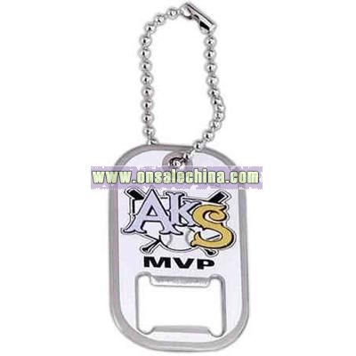Stainless steel dog tag with bottle opener