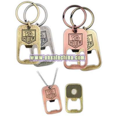 Custom shape dog tag style bottle opener key chain