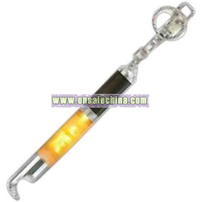 LED liquid key chain with bottle opener