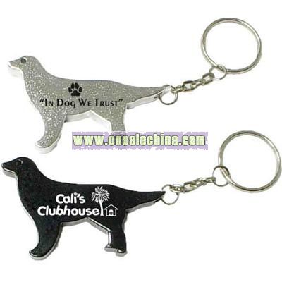 Key chain with dog shape bottle opener