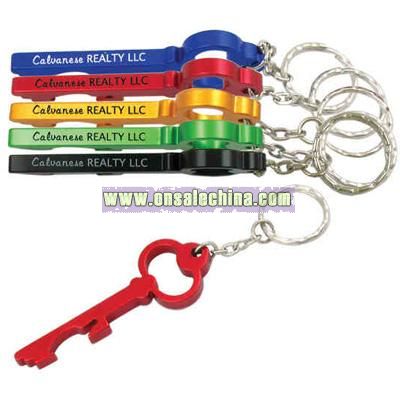 Key shaped bottle opener with key chain