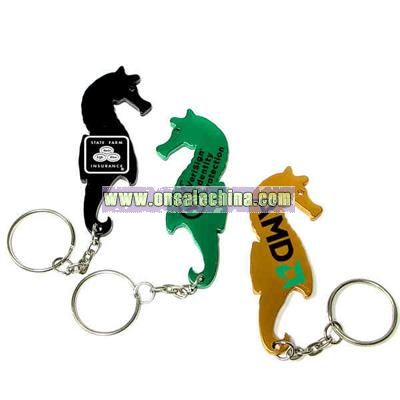 Seahorse shape bottle opener with key chain