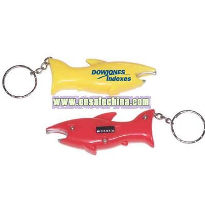 Shark shape flashlight with bottle opener key chain