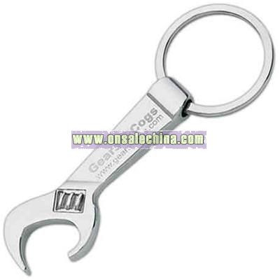 Wrench design metal key chain and bottle opener