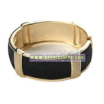 Loose Wide Men's Bangle 14k Gold Charm Bracelet