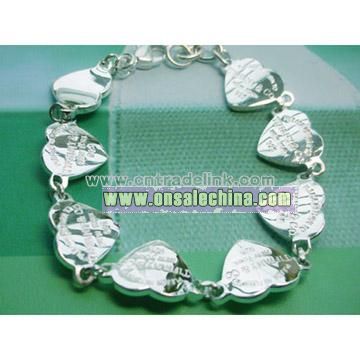 925 Sterling Silver Heart Chain Bracelet
