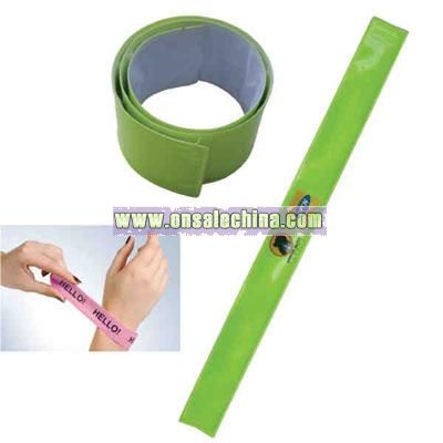 Metal plate and PVC snap band bracelet
