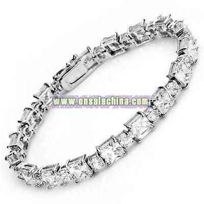 Sterling Silver Bracelet with Cubic Zirconia