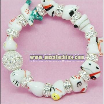 Ceramic Pearls Crystal Bracelet