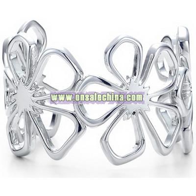 Handsome Women's 925 Sterling Silver Wide Bangle Bracelet