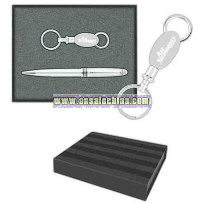 Pull-apart key tag / ballpoint pen gift set.