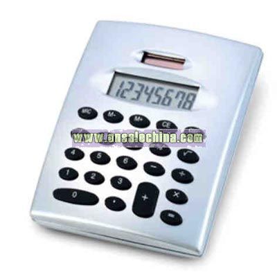 Silver solar desktop calculator