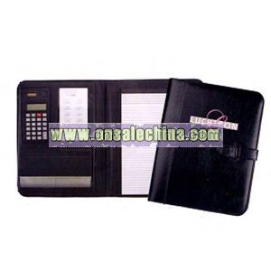 Business file portfolio with calculator