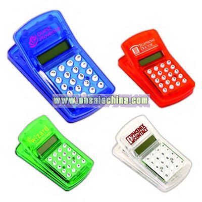 Magnetic calculator with clip