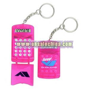 portable cell phone style flip-top protector calculator with keychain