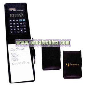 Notebook with calculator and ball pen