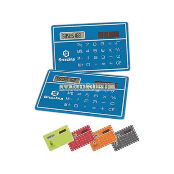 Ultra-slim credit card size solar calculator