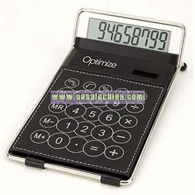 PU Leather Dual Power Classic Desk Calculator