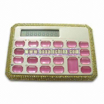 Calculator with Rhinestone Material and Acrylic Button