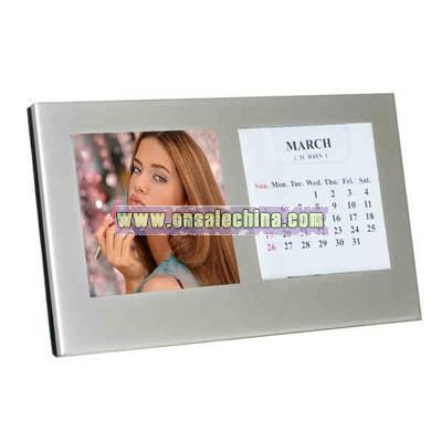 Pearl metal silver photo frame with perpetual calendar