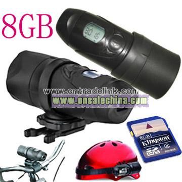 Wireless Waterproof Helmet Camera with Web-Cam Function Support to 8GB SD Card