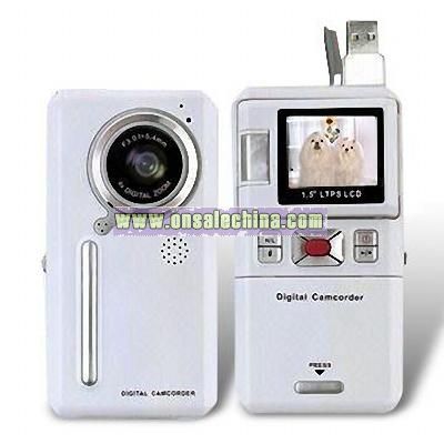 Digital Video Camera with 1.5-inch TFT Display and Automatic White Balance