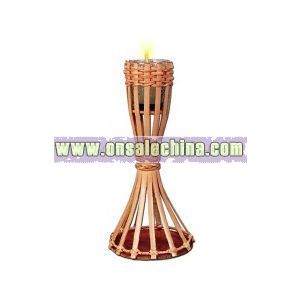 Bamboo torch with candle
