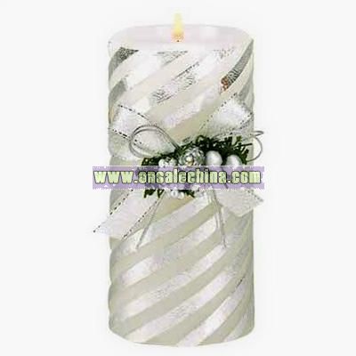 Silver Stripes Candle