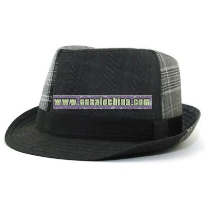 Plaid Patchwork Fedora hat