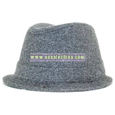 Stingy Brim Herringbone Fedora hat