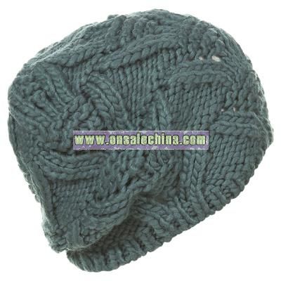 Cable Oversize Beanie Hat