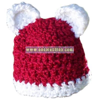 Santa Baby Teddy Bear Beanie (Red and White)