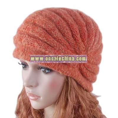 Cloche Hat Hand knit Crochet Beanie Girl