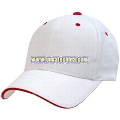 Sandwich Visor Baseball Cap- White/ Red