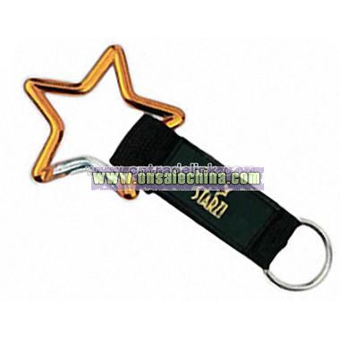 Carabiner key holder with strap and split ring