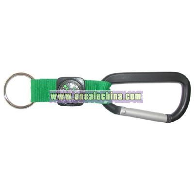 Carabiner Wih Lanyard Attached Compass