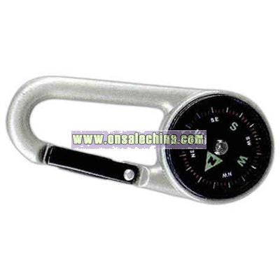 Pocket compass with carabiner attached