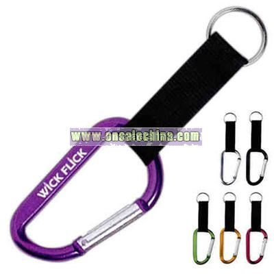 Carabiner with strap and split ring