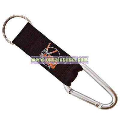 Carabiner keychain with attached strap and key ring