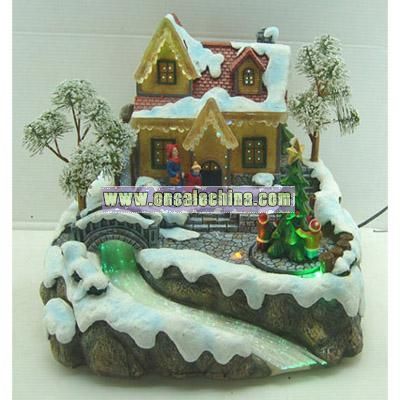 Resin Christmas House With LED