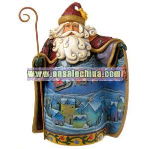Polyresin Christmas Santa Claus and Figurine