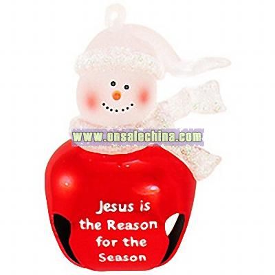 Jesus Is Reason Snowman Jingle Ornament